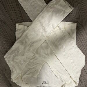 Urban outfitters Cream Knit Sweater with Lace Trim